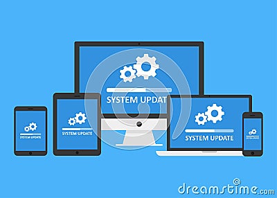 System update set Vector Illustration