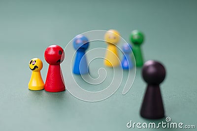 Systemic constellation with play figures Stock Photo