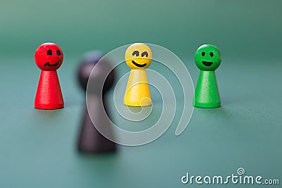 Systemic constellation with play figures Stock Photo