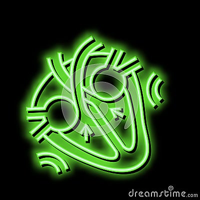 systole disease neon glow icon illustration Vector Illustration