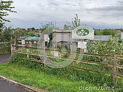 Syston, Leicestershire, UK May 9 2023 Syston allotments entrance Editorial Stock Photo