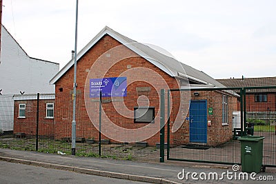 Syston 10th scout hut, Oxford street, Syston, taken on a summers afternoon Editorial Stock Photo