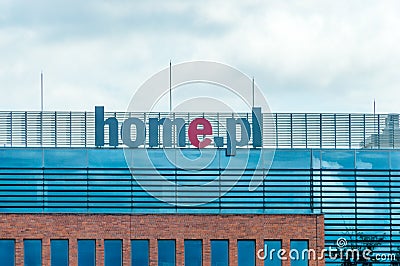 Logo and sing of home.pl Editorial Stock Photo