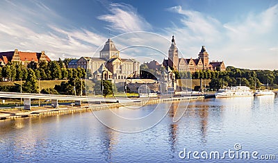 SZCZECIN,POLAND-CIRCA JULY 2016: panorama of Old Town in Szczecin Stock Photo