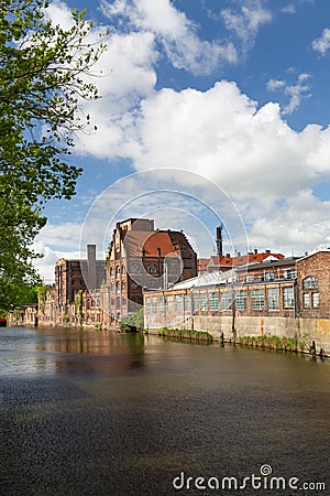 Szczecin. Historic factory ruins of old breweries Stock Photo