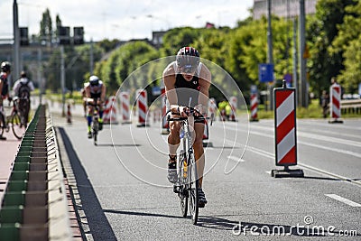 Szczecin, Poland, July 9, 2017: Triathlon Szczecin, Triathletes Editorial Stock Photo