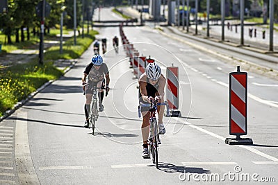 Szczecin, Poland, July 9, 2017: Triathlon Szczecin, Triathletes Editorial Stock Photo