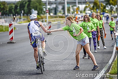 Szczecin, Poland, July 9, 2017: Triathlon Szczecin, Triathletes Editorial Stock Photo