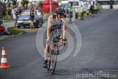 Szczecin, Poland, July 9, 2017: Triathlon Szczecin, Triathletes Editorial Stock Photo