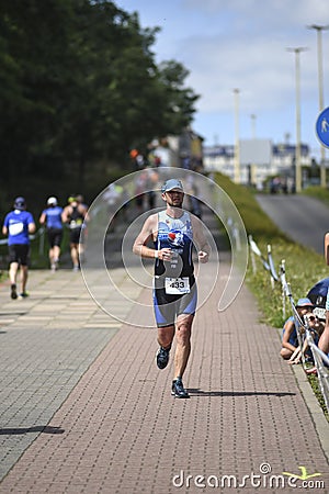 Szczecin, Poland, July 9, 2017: Triathlon Szczecin, Triathletes Editorial Stock Photo