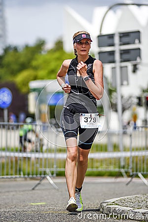 Szczecin, Poland, July 9, 2017: Triathlon Szczecin, Triathletes Editorial Stock Photo