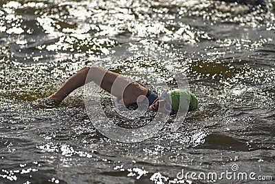 Szczecin, Poland, July 9, 2017: Triathlon Szczecin, Triathletes Editorial Stock Photo