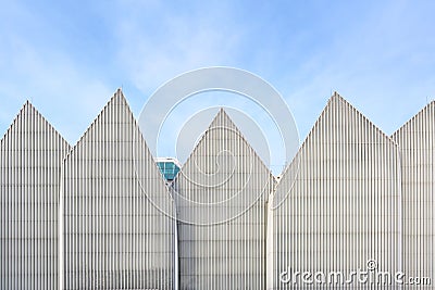 SZCZECIN, POLAND â€“ OCTOBER 25: Modern futuristic facade of the Philharmonic Hall on Solidarity Square, designed by the Editorial Stock Photo