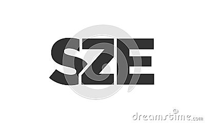 SZE logo design template with strong and modern bold text. Initial based vector logotype featuring simple and minimal typography. Vector Illustration