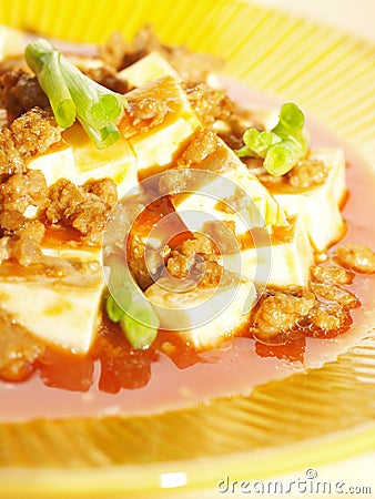 Szechuan dish ma-po tofu Stock Photo