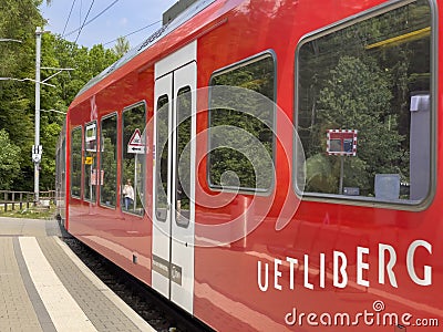 SZU Be 510 a pair of dual voltage units in Uitikon Waldegg station. Editorial Stock Photo