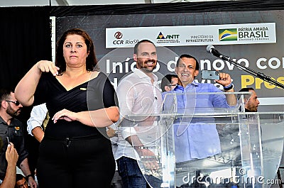 Federal deputy Eduardo Bolsonaro at the Nova Dutra ceremony event Editorial Stock Photo