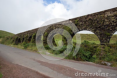 Aqueduct at Sao Miguel Stock Photo