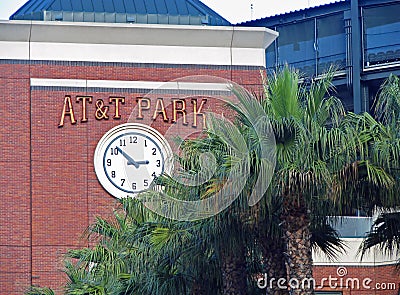 AT&T Baseball Park King Street Clock Tower Stock Photo