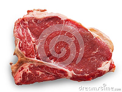 T-bone cut beef isolated on white Stock Photo