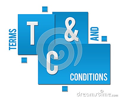 T And C - Terms And Conditions Blue Squares Text Stock Photo