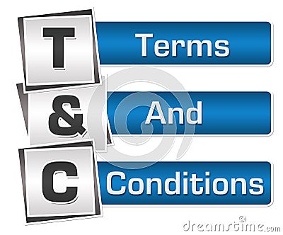 T And C - Terms And Conditions Blue Grey Squares Vertical Stock Photo