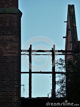 Old building ruins at sunset abstract Stock Photo