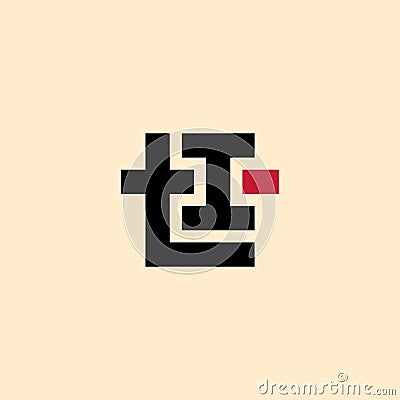 T and I - initials or logo. TI or T1 - Vector design element or icon. Monogram or logotype Vector Illustration