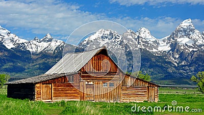 T.A. Moulton Barn and the Grand Tetons Stock Photo