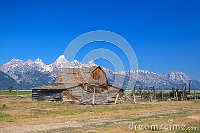 The T. A. Moulton Barn is a historic barn in Wyoming, United Sta Stock Photo