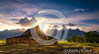 T.A. Moulton Barn After the Storm Stock Photo