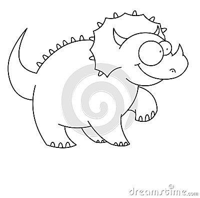 T-rex Dinosaur black and white Cartoon Illustration