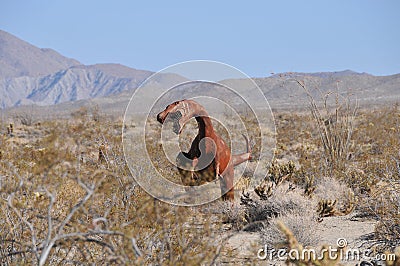 T-Rex Dinosaur Metal Sculpture at Anza Borrego Desert California Editorial Stock Photo