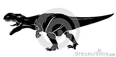 T-Rex Fearsome Growl, Dinosaur Silhouette Illustration Vector Illustration