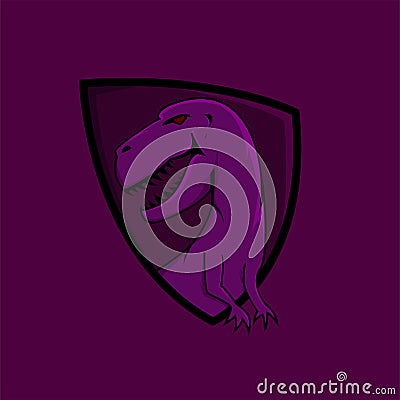 Purple T-Rex gaming logo Stock Photo