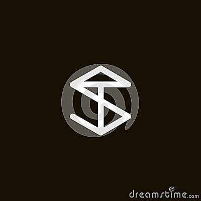 T S TS monogram logo. Ts minimalist initials or icon for any company or business. Black and white vector illustration. Vector Illustration