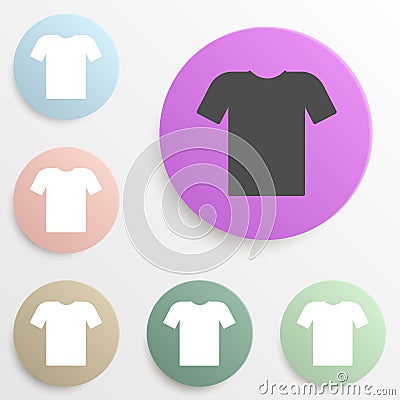 T-shirt badge color set. Simple glyph, flat vector of web icons for ui and ux, website or mobile application Stock Photo