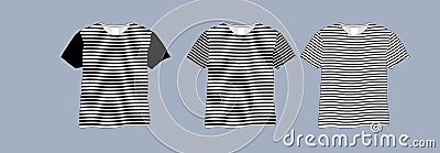 T shirt black and white template. Vector Illustration