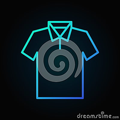 T-shirt blue icon - vector outline tshirt sign Vector Illustration