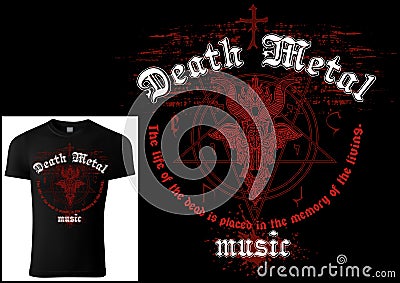 T-shirt Design Death Metal Vector Illustration