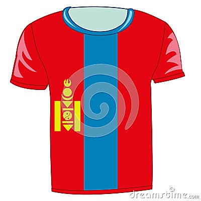 T-shirt flag Mongolia Vector Illustration