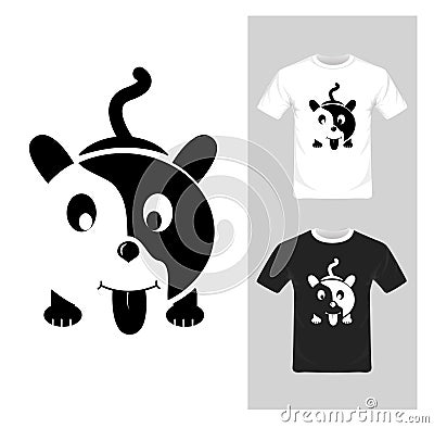 T-shirt graphic design. Cute puppy - vector Vector Illustration