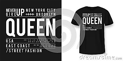 T-shirt graphic design in minimalistic style. New York City typography t shirt and apparel design. Urban and authentic print on t- Vector Illustration