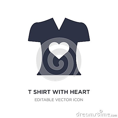 t shirt with heart icon on white background. Simple element illustration from Fashion concept Vector Illustration