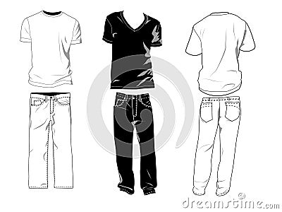 T-shirt and pants templates Vector Illustration