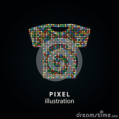 T-shirt - pixel illustration. Vector Illustration