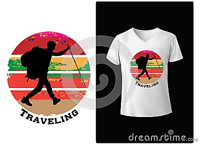 t shirt traveling background style Vector Illustration