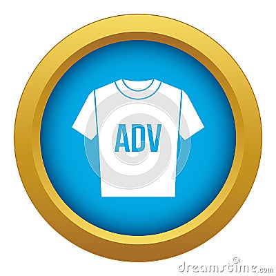 T-shirt with print ADV icon blue vector isolated Vector Illustration