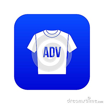 T-shirt with print ADV icon digital blue Vector Illustration