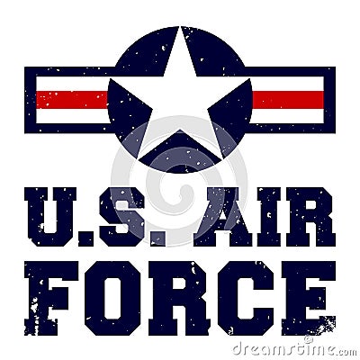 T-shirt print design U.S. Air Force Vector Illustration